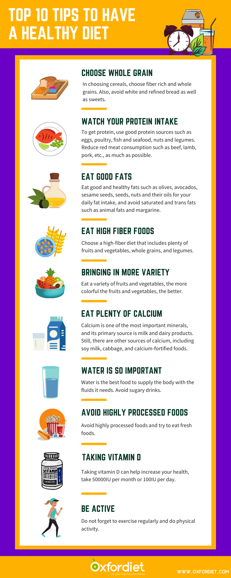 10 tips to have a healthy diet